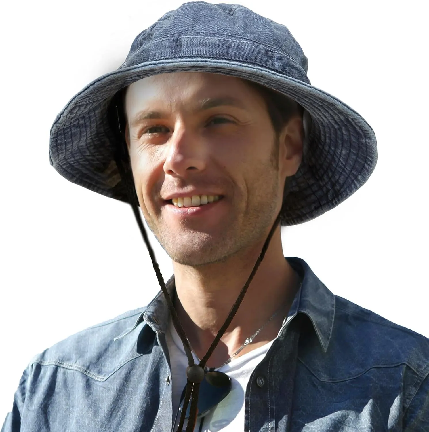 Men's Bucket Hat Camo Outdoor Sun Protection, Breathable Quick-Dry Fishing Gardening Hiking Hat ,UPF50  Cotton Wide Brim