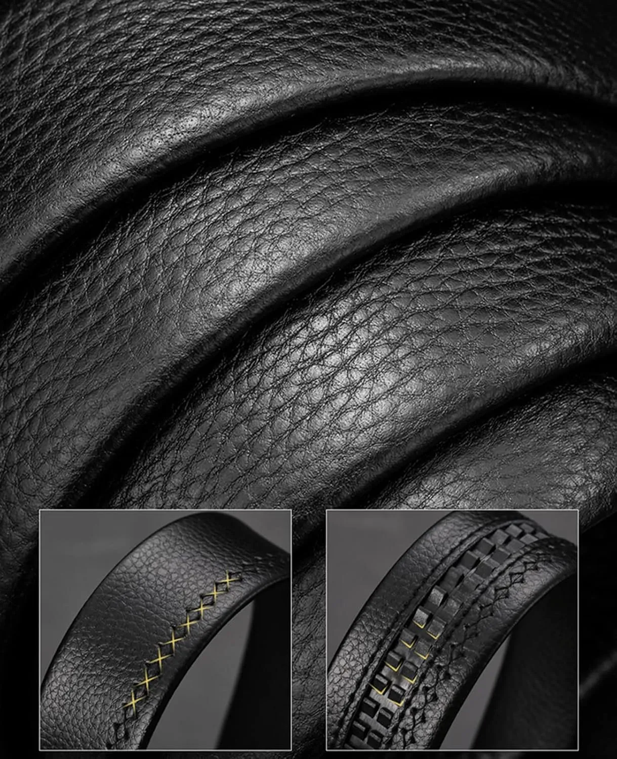 Mens Casual Ratchet Belt with Automatic Buckle Stylish Adjustable Slide Genuine Leather Belts for Men Dress Pants