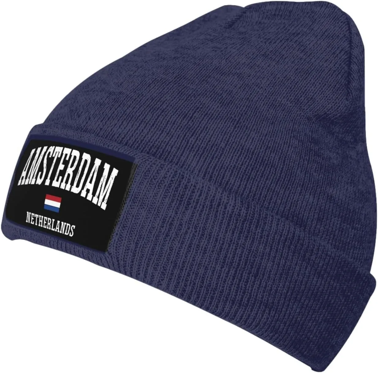 Mens Skull Caps Amsterdam Knit Thermo Winterhat for Mens Knit Cuffed Skullies & Beanies Forgirls Novelty I Love Amsterdam Cap