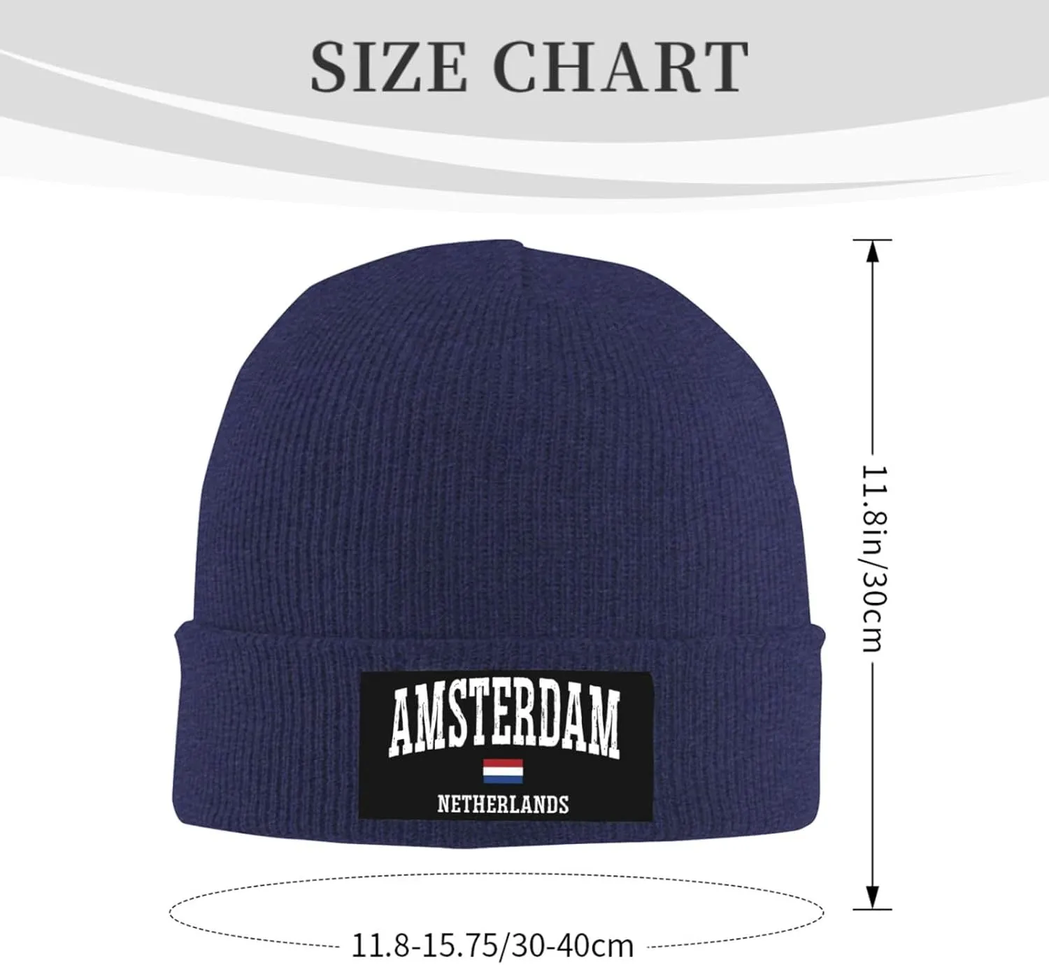 Mens Skull Caps Amsterdam Knit Thermo Winterhat for Mens Knit Cuffed Skullies & Beanies Forgirls Novelty I Love Amsterdam Cap