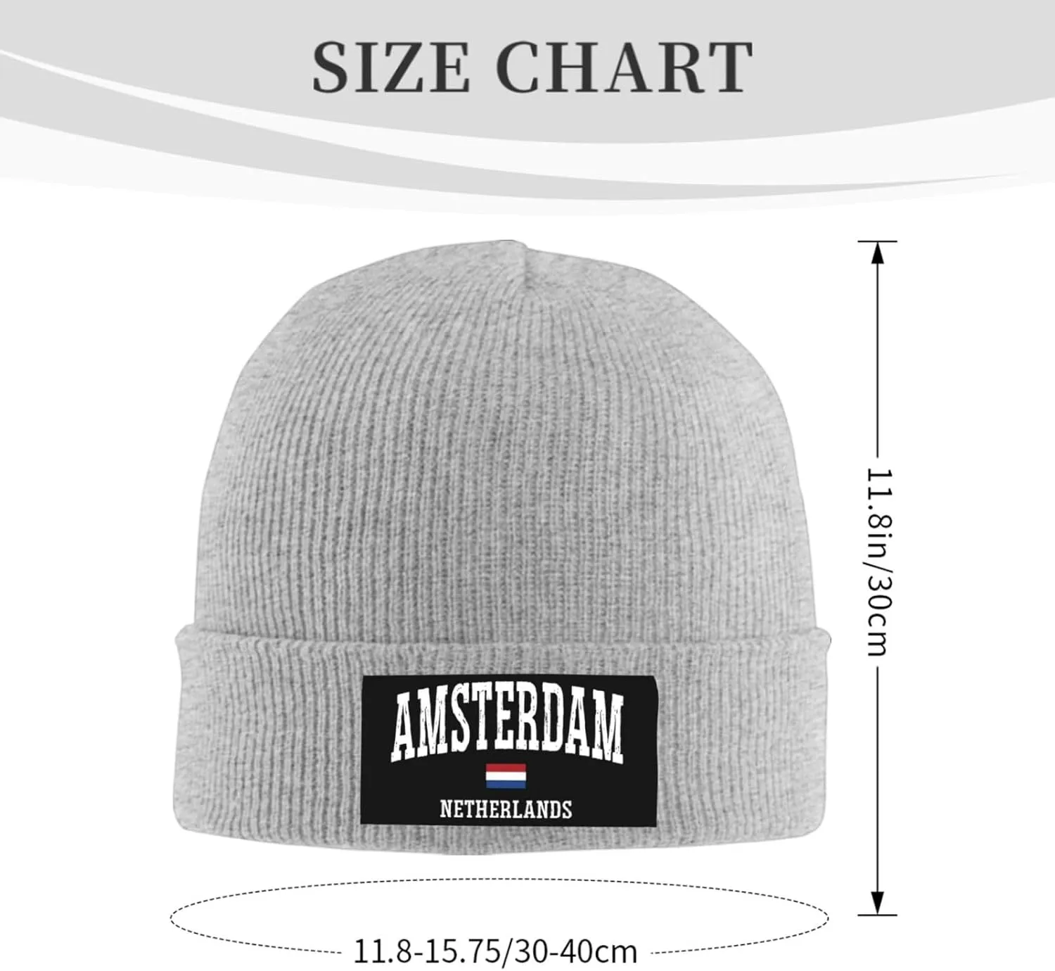 Mens Skull Caps Amsterdam Knit Thermo Winterhat for Mens Knit Cuffed Skullies & Beanies Forgirls Novelty I Love Amsterdam Cap