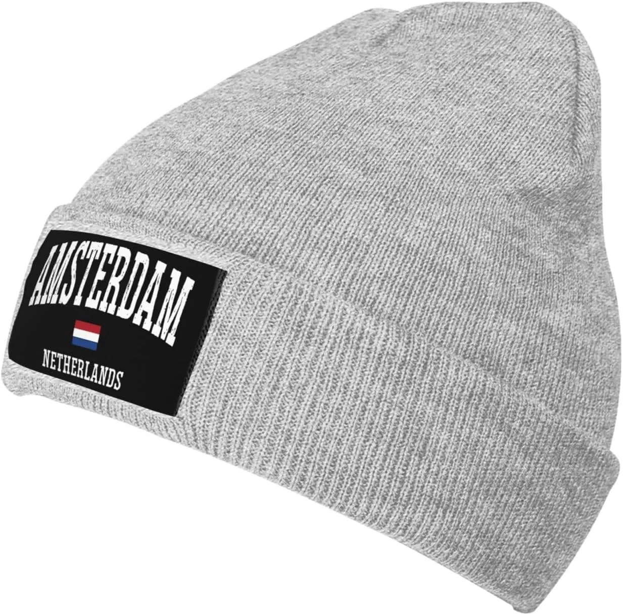 Mens Skull Caps Amsterdam Knit Thermo Winterhat for Mens Knit Cuffed Skullies & Beanies Forgirls Novelty I Love Amsterdam Cap