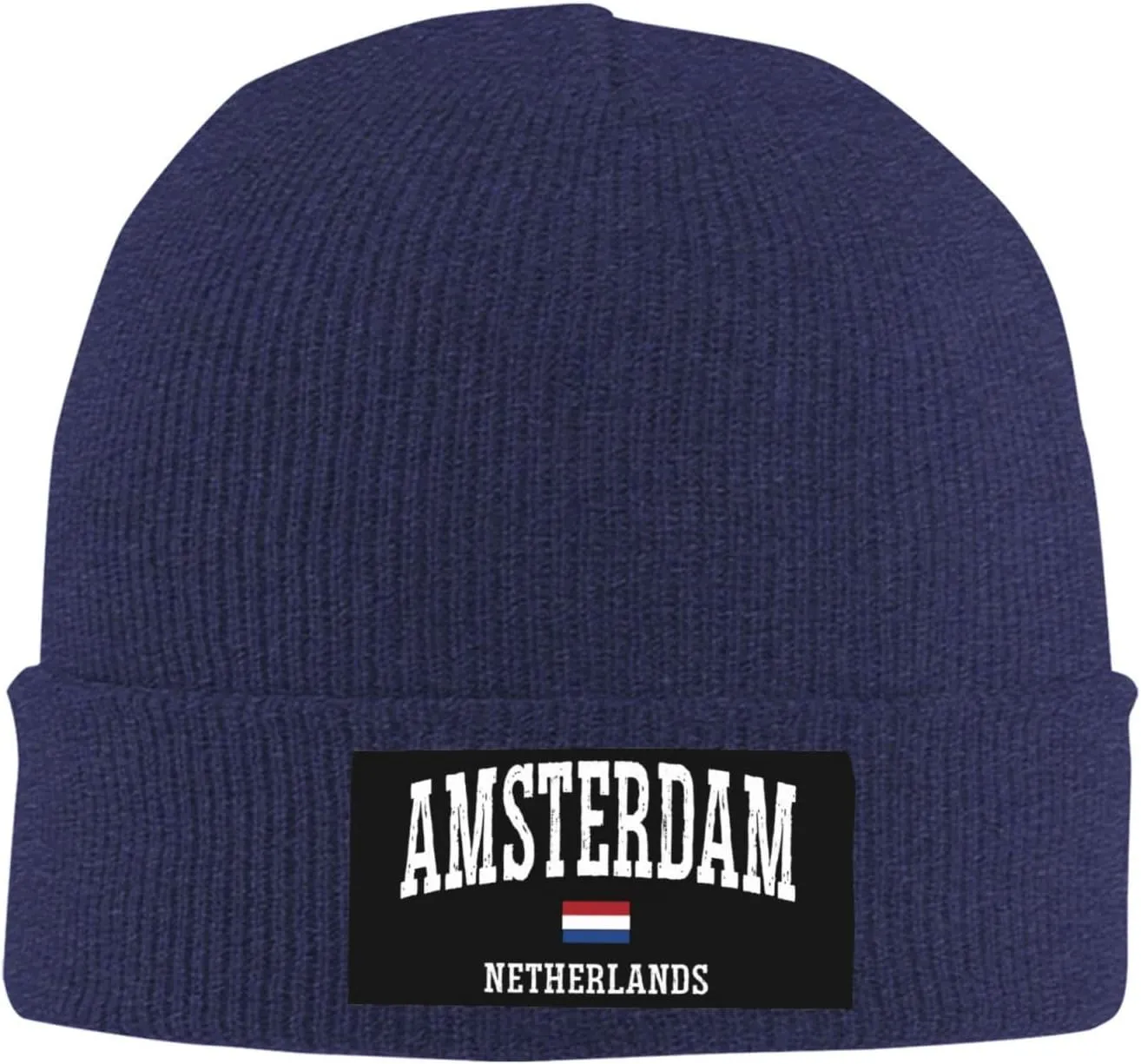 Mens Skull Caps Amsterdam Knit Thermo Winterhat for Mens Knit Cuffed Skullies & Beanies Forgirls Novelty I Love Amsterdam Cap
