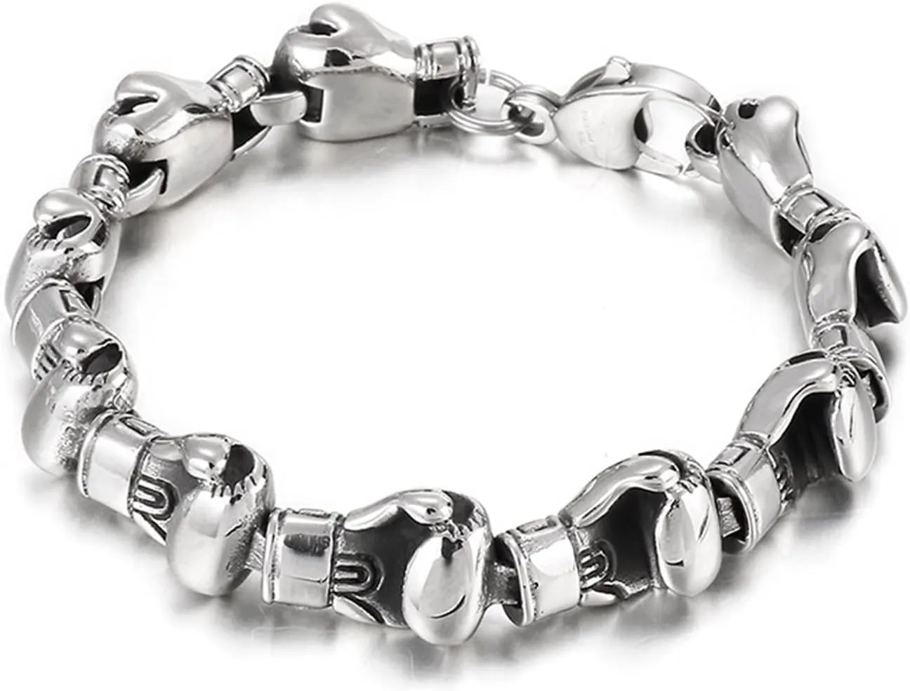Men's Stainless Steel Bracelets, Boxing Gloves Men Fashion Bracelet 220x18mm