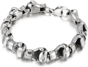 Men's Stainless Steel Bracelets, Boxing Gloves Men Fashion Bracelet 220x18mm