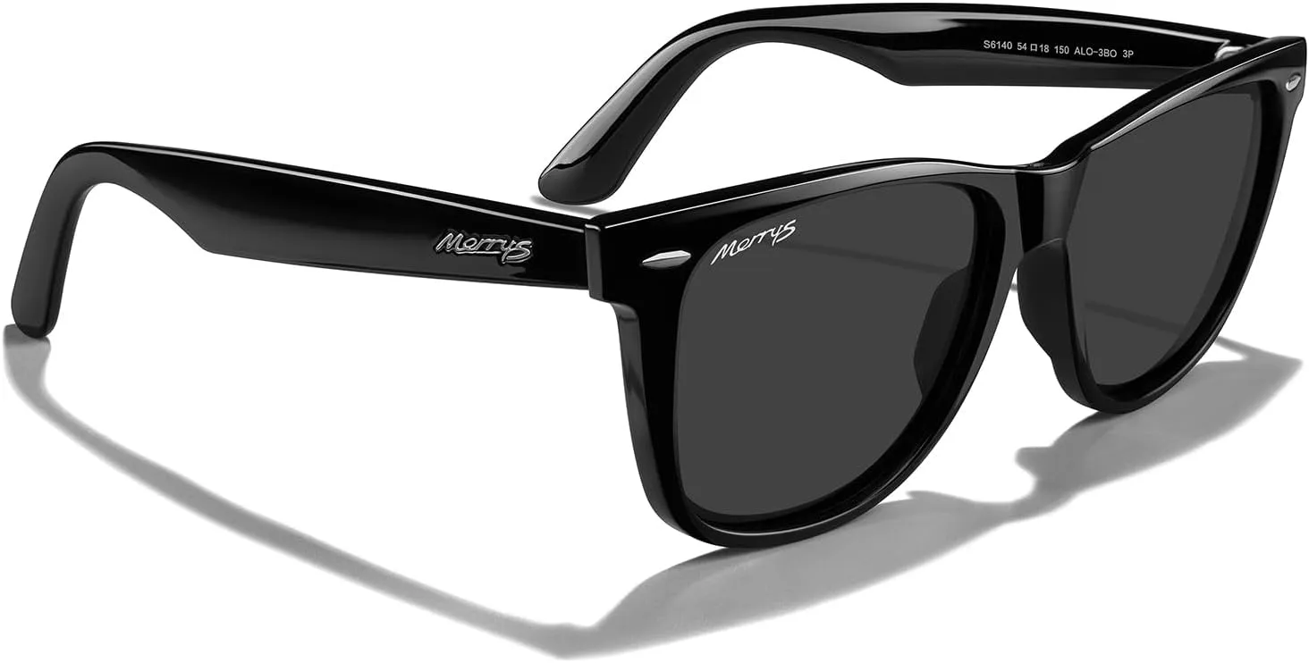 MERRY'S Classic Square Shape Polarized Sunglasses for Womens Mens Retro Designer UV400 Sun Glasses S6140