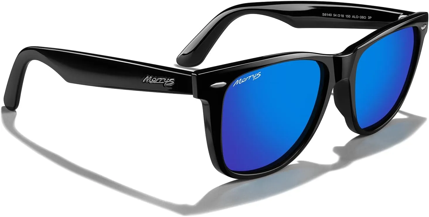 MERRY'S Classic Square Shape Polarized Sunglasses for Womens Mens Retro Designer UV400 Sun Glasses S6140