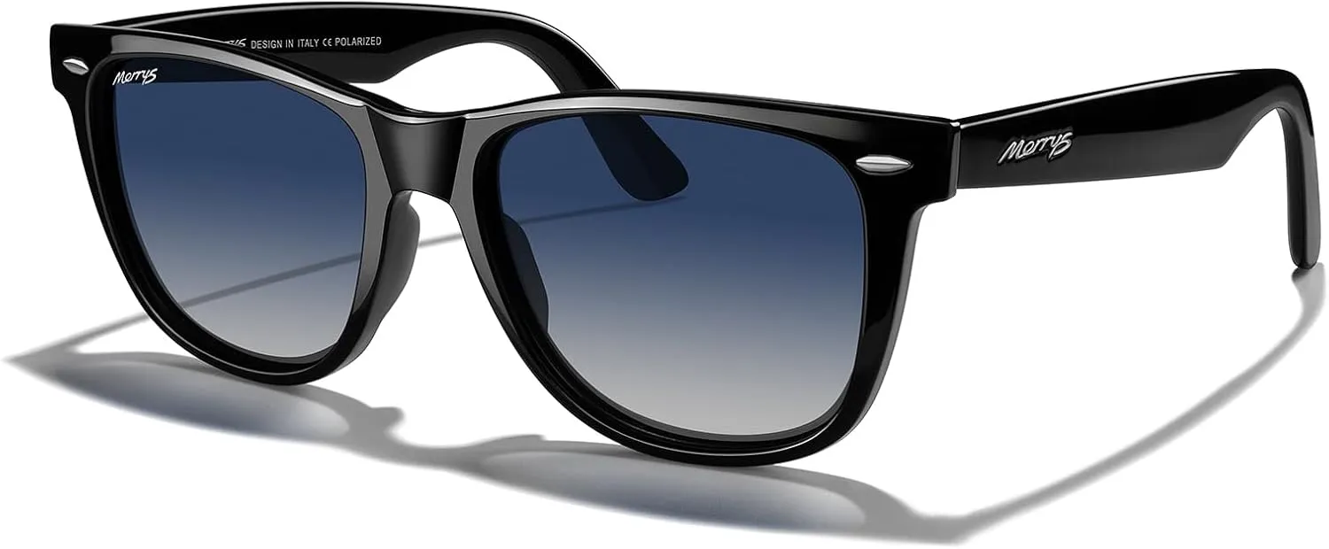 MERRY'S Classic Square Shape Polarized Sunglasses for Womens Mens Retro Designer UV400 Sun Glasses S6140