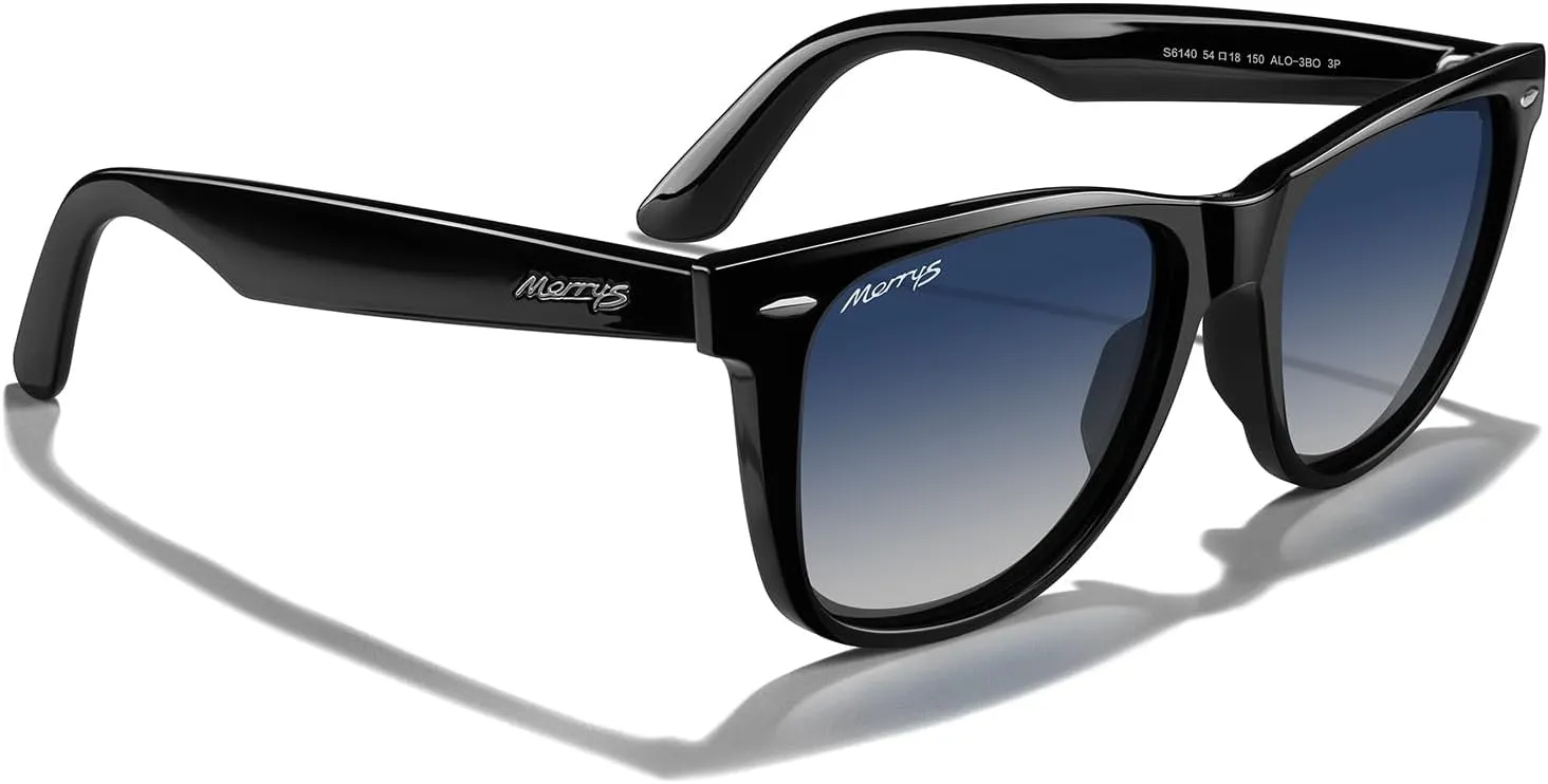 MERRY'S Classic Square Shape Polarized Sunglasses for Womens Mens Retro Designer UV400 Sun Glasses S6140