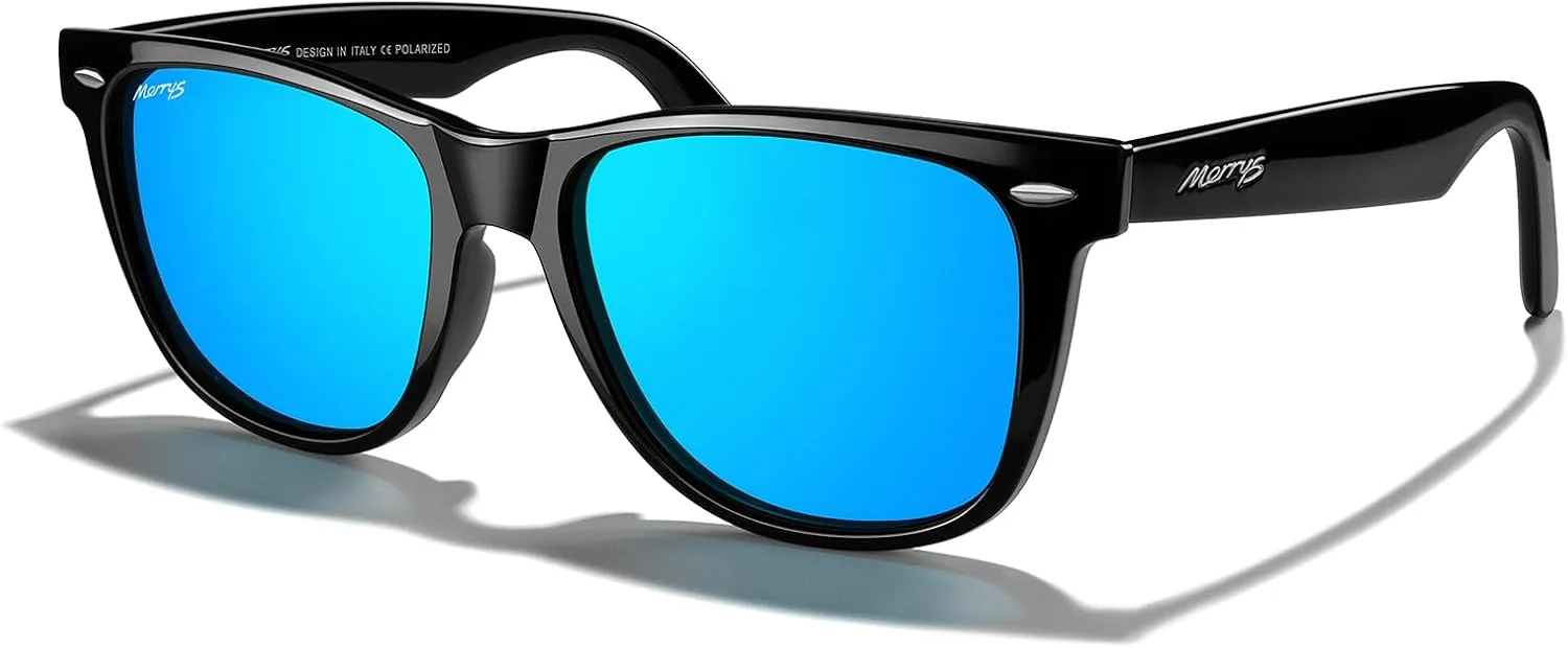 MERRY'S Classic Square Shape Polarized Sunglasses for Womens Mens Retro Designer UV400 Sun Glasses S6140