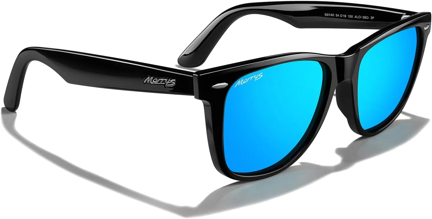 MERRY'S Classic Square Shape Polarized Sunglasses for Womens Mens Retro Designer UV400 Sun Glasses S6140