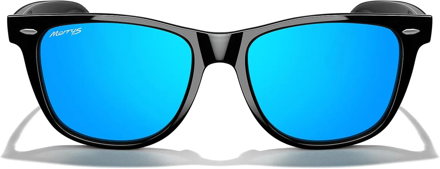 MERRY'S Classic Square Shape Polarized Sunglasses for Womens Mens Retro Designer UV400 Sun Glasses S6140