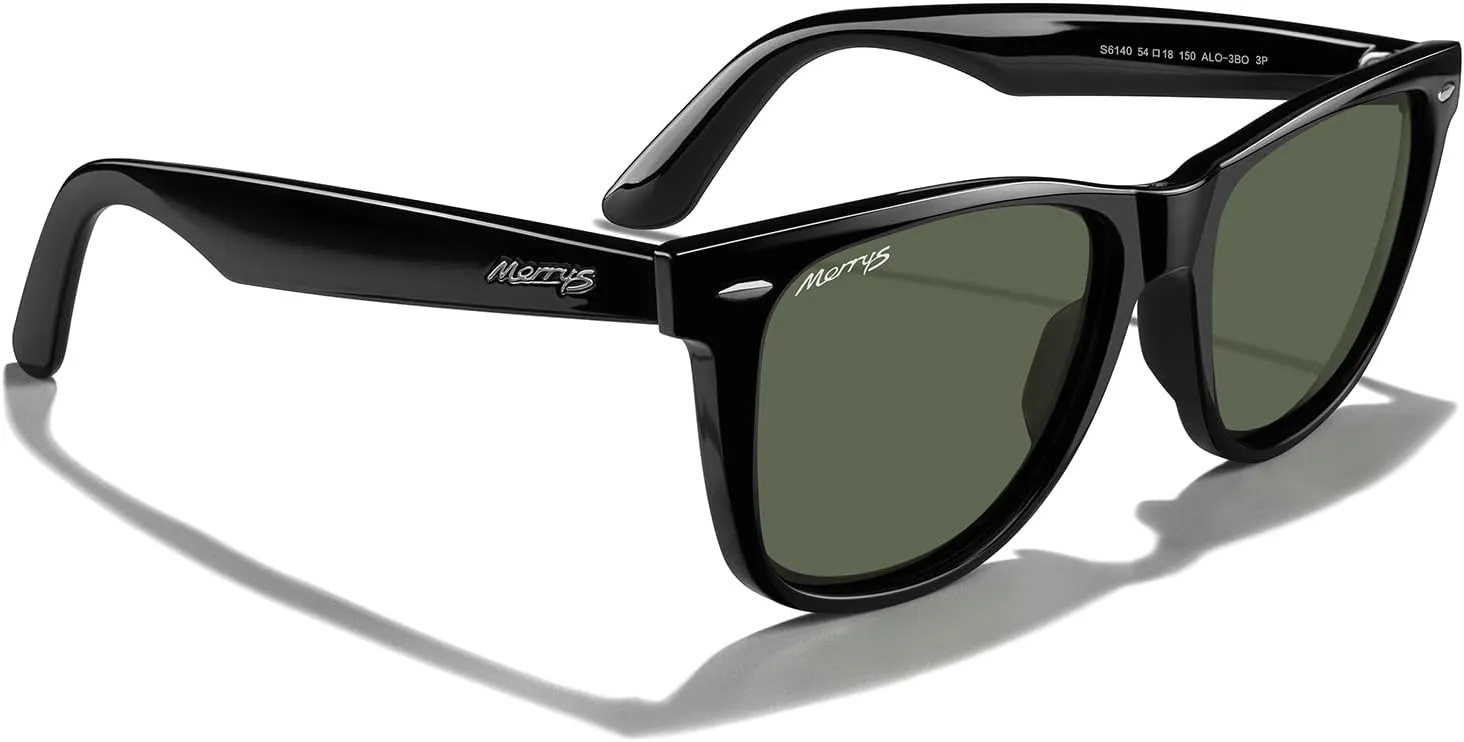 MERRY'S Classic Square Shape Polarized Sunglasses for Womens Mens Retro Designer UV400 Sun Glasses S6140