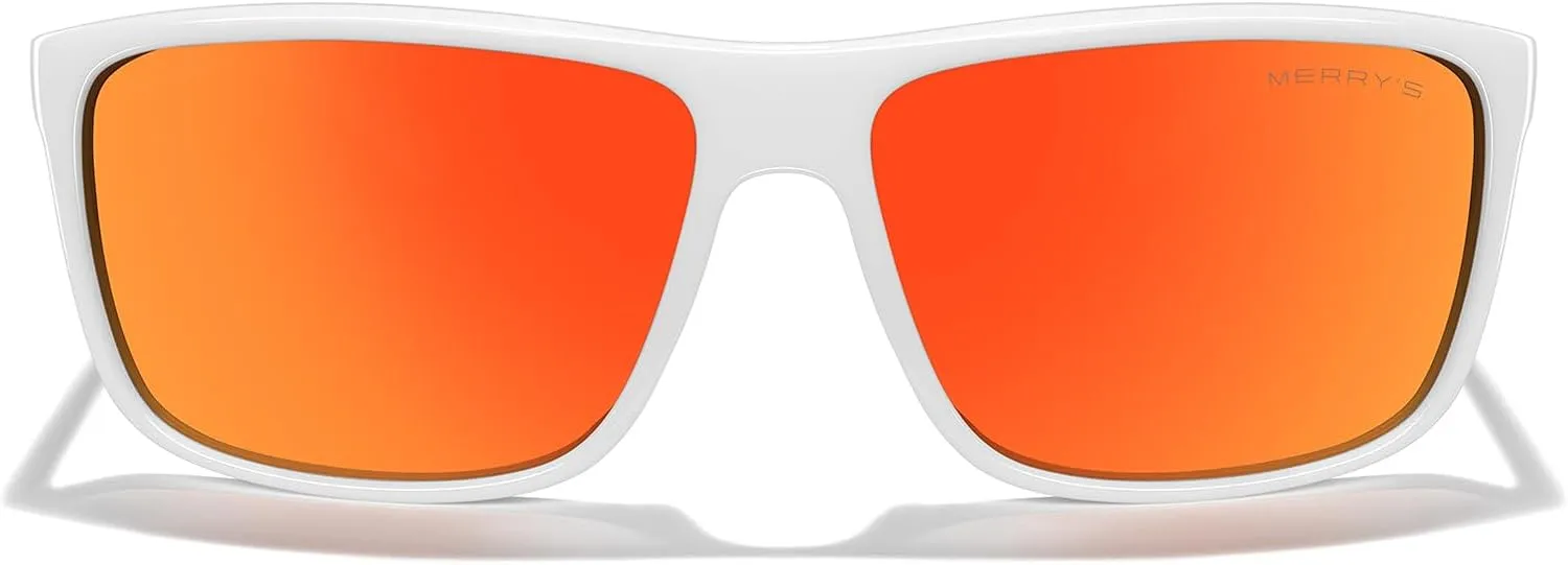 MERRY'S Rectangular Polarized Sports Sunglasses for Men Women Cycling Driving Fishing UV400 Protection S8225