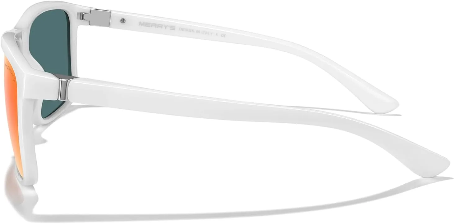 MERRY'S Rectangular Polarized Sports Sunglasses for Men Women Cycling Driving Fishing UV400 Protection S8225