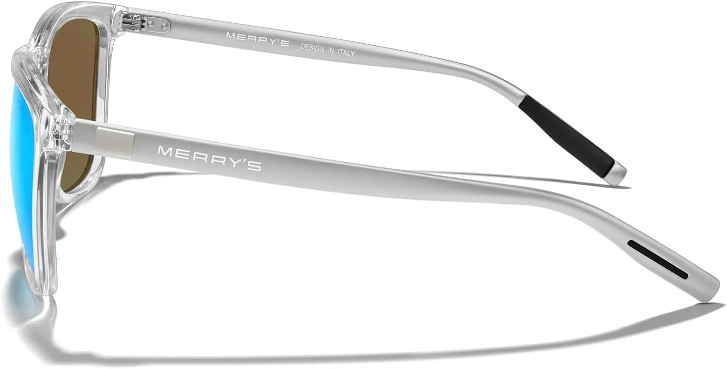 MERRY'S Unisex Polarized Sunglasses for Women Men Classic Retro Designer Style Aluminum Legs