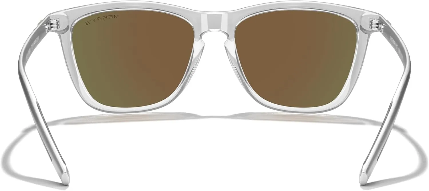 MERRY'S Unisex Polarized Sunglasses for Women Men Classic Retro Designer Style Aluminum Legs