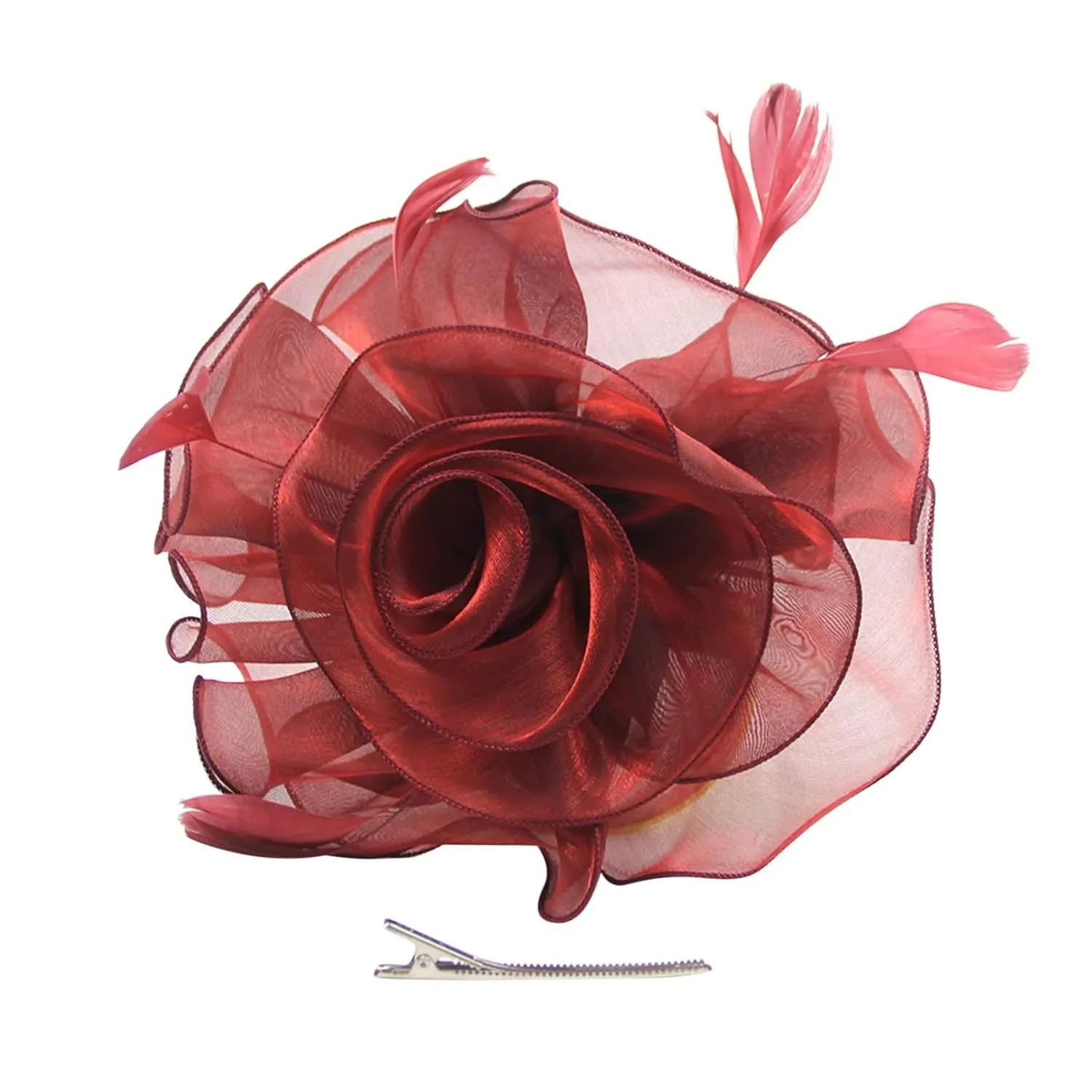Metal Hair Band Hat For Women Wedding Flower Cocktail Mesh Feathers Hair Clip Tea Party Headband Boxing Hair Band