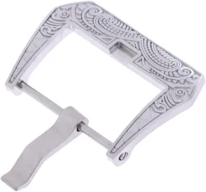 misppro Elegant Stainless Steel Watch Band Clasp for 22mm Straps with Floral Design
