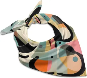 Modern Art Cat 25" Square Head Scarf Lightweight Silk Scarf for Women Soft Satin Head Scarves Large Neckerchief Fashion Bandanas Silk Headband Neck Satin Scarfs for Bag Hair Scarves Gift
