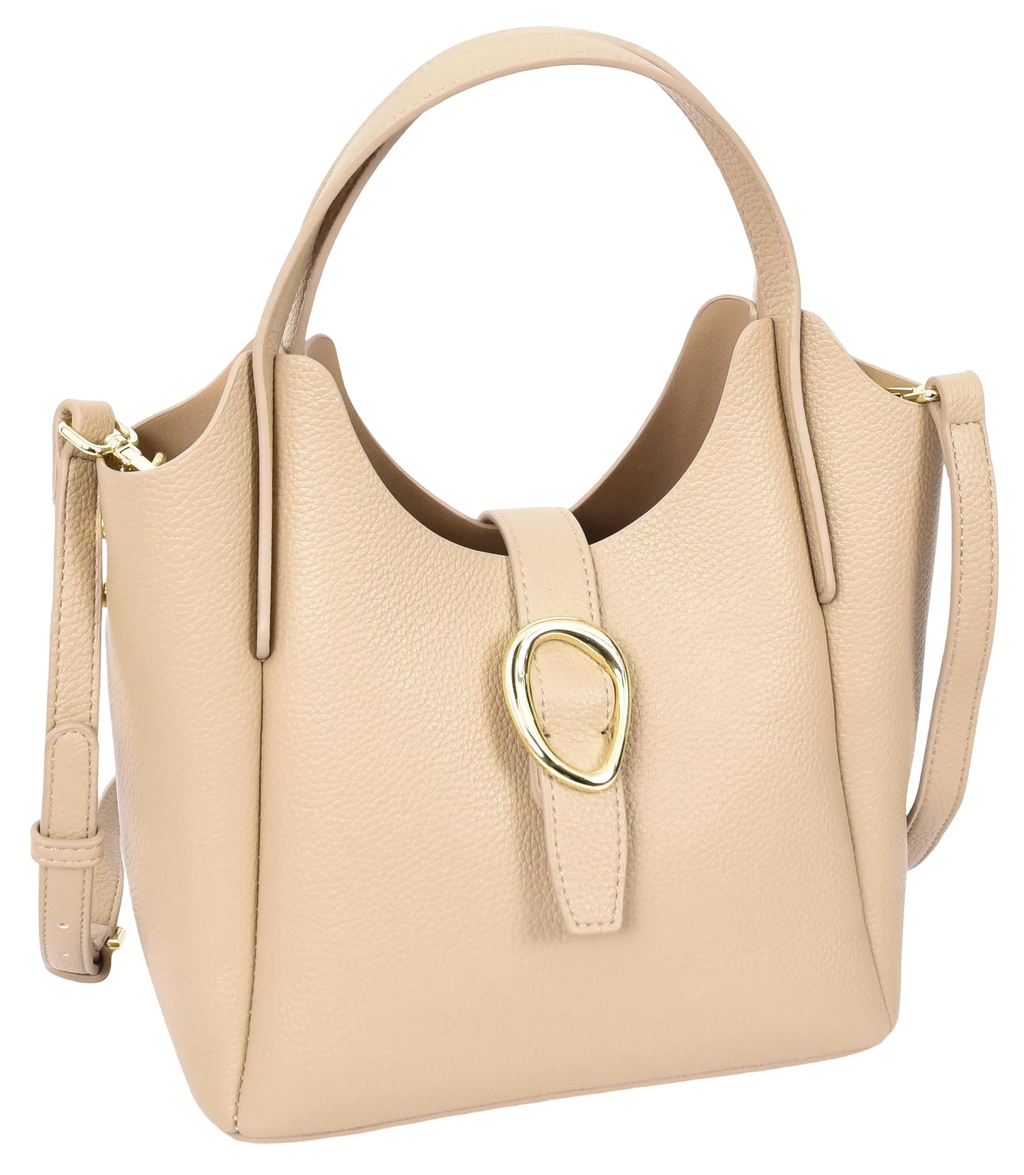Montreal  Women's Small Faux Leather Shoulder Handbag Beige