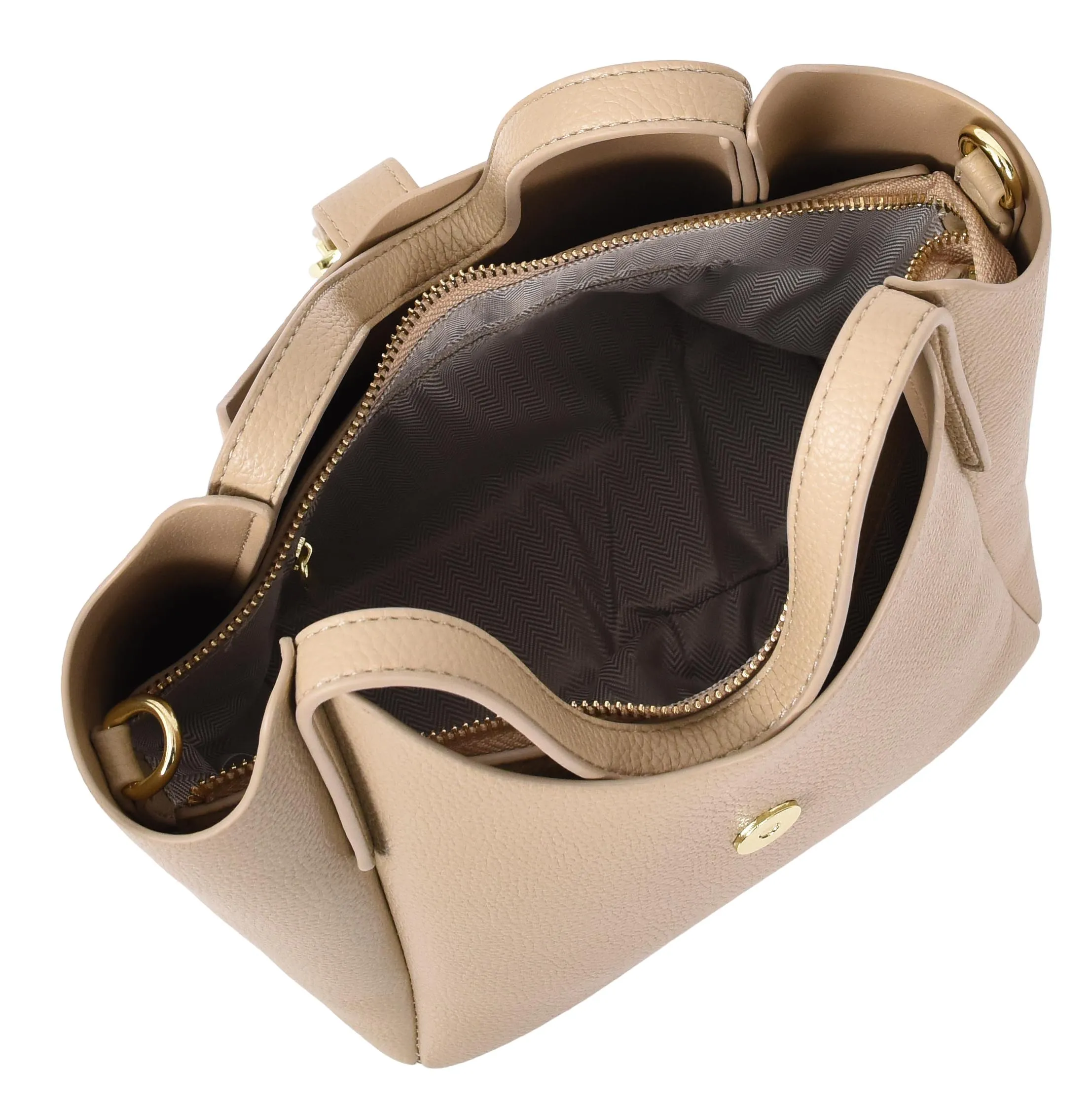 Montreal  Women's Small Faux Leather Shoulder Handbag Beige