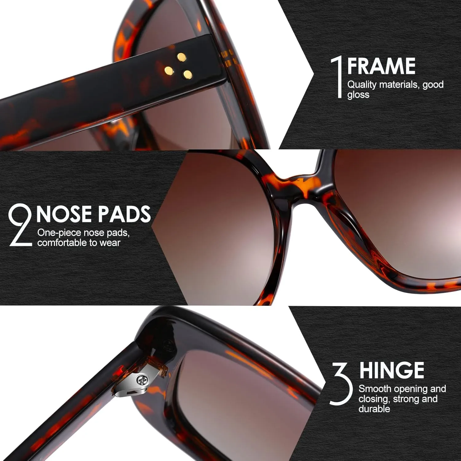 MORESHINE Trendy Oversized Square Polarized Sunglasses Retro Shades for Women UV400 Protection