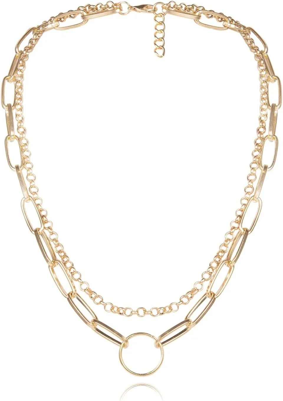 Multi Layered Necklaces for Women, Layered Chain Necklaces for Women 2 Layer Gold Lobster Claw Double Chain Design Valentines Day Daughter Gifts