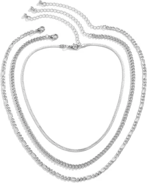 Necklace Layer Women, 3 Layering Necklace Pendant Necklaces Simple Hollow Snake Thin Chain Design Anniversary Wolf Gifts