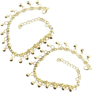 NOLITOY 2pcs Gold Anklet for Women Unique Multi-bell Anklets for Women Summer Beach Jewelry