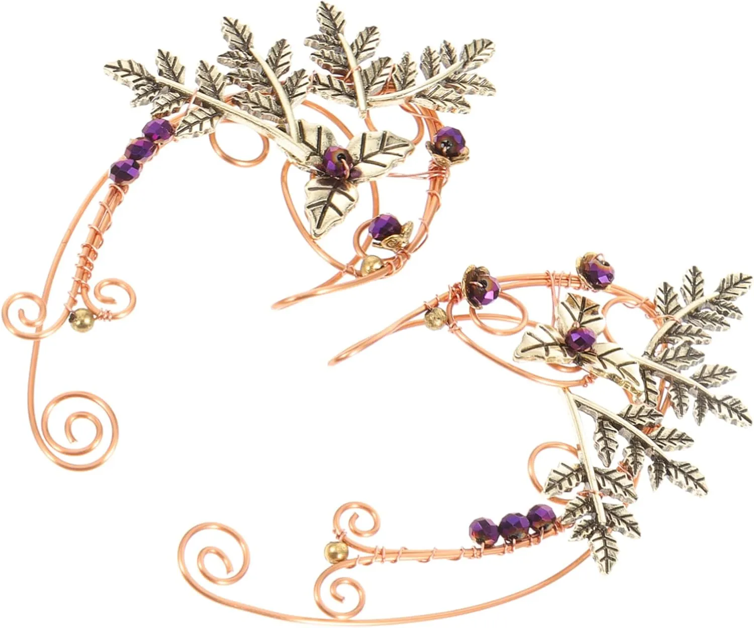 NOLITOY Fairy Ear Wrap Earrings Lightweight Leaf Earrings for Gold Ear Cuffs Non Piercing