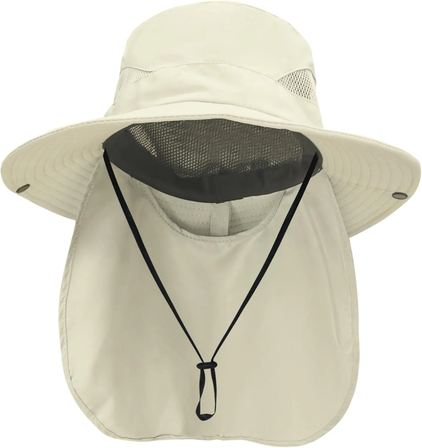 NPQQUAN Ponytail Sun Bucket Hats for Women Men Wide Brim UPF 50  Fishing & Beach Hats