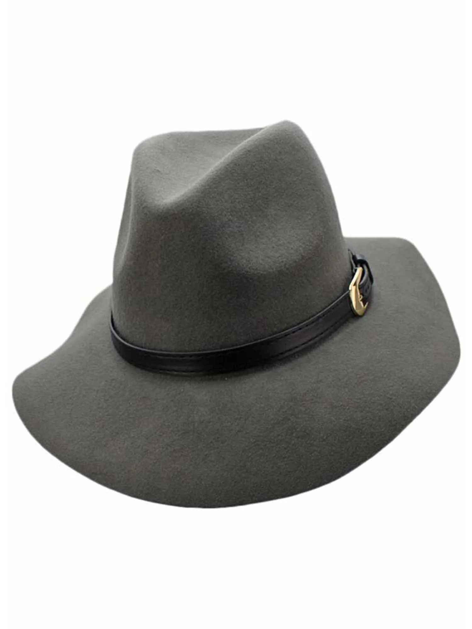 Panama Style Wool Fedora Hat With Buckle