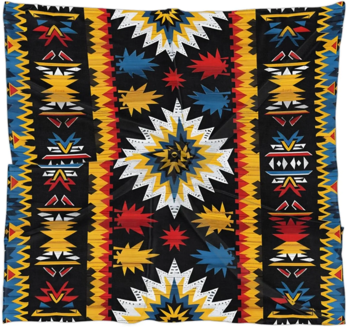 Pattern Colorful Aztec Silk Scarf for Women 23.6x23.6" Satin Head Scarf