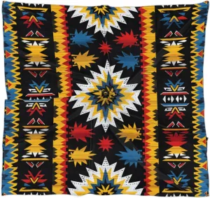 Pattern Colorful Aztec Silk Scarf for Women 23.6x23.6" Satin Head Scarf