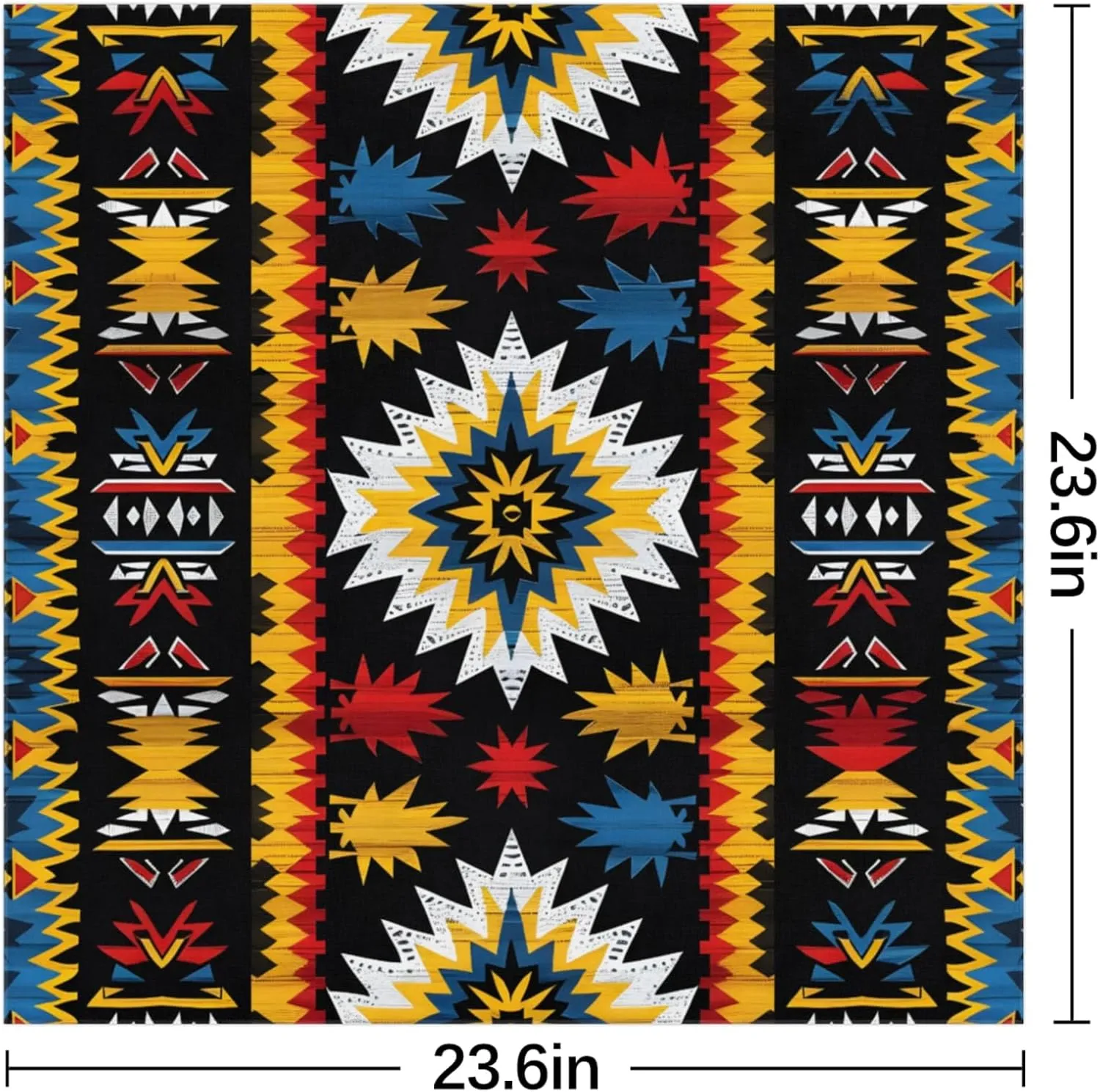 Pattern Colorful Aztec Silk Scarf for Women 23.6x23.6" Satin Head Scarf