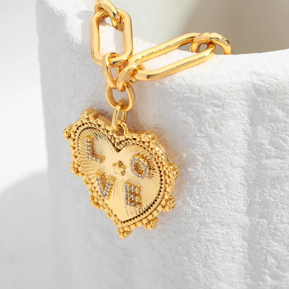 Pearl Bracelets For Women Gold Plated Chain Link Bracelets Bow Heart Charm Bracelets