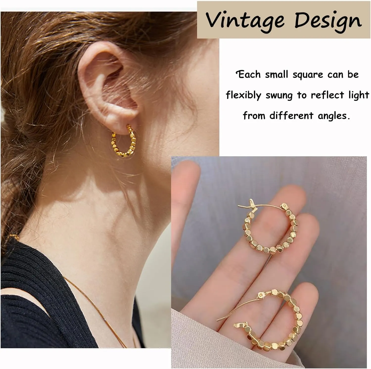 Pearl Hoop Earrings for Women | Lightweight Gold Hoop Earrings| Double Hoop Earrings with Pearl | Minimalist Pearl Earrings | Earrings Jewelry Gift