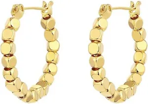 Pearl Hoop Earrings for Women | Lightweight Gold Hoop Earrings| Double Hoop Earrings with Pearl | Minimalist Pearl Earrings | Earrings Jewelry Gift