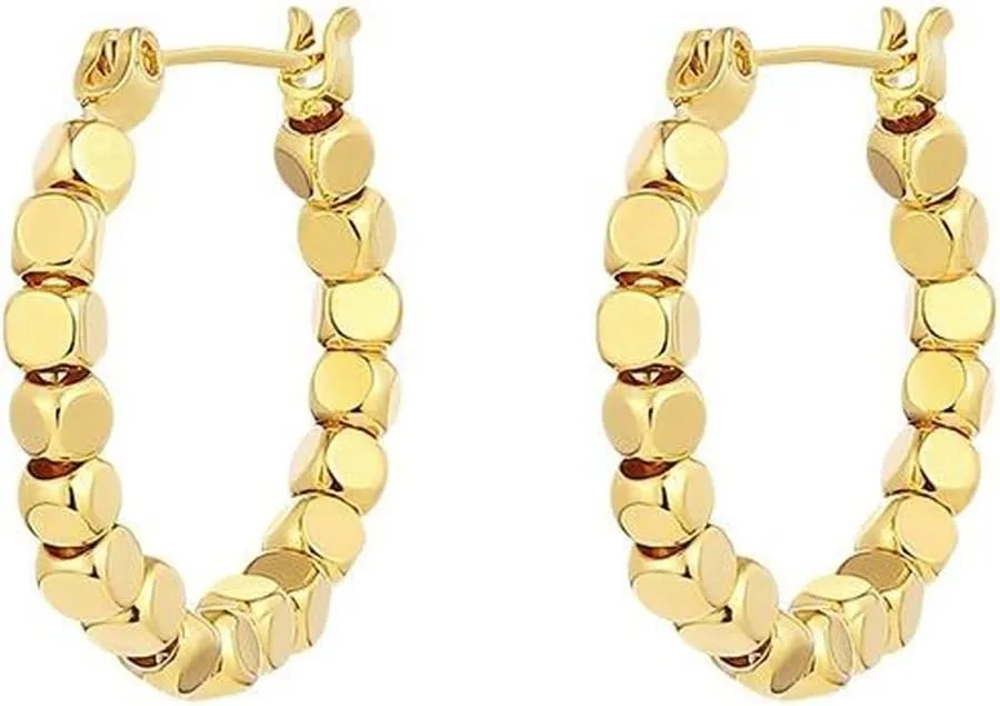 Pearl Hoop Earrings for Women | Lightweight Gold Hoop Earrings| Double Hoop Earrings with Pearl | Minimalist Pearl Earrings | Earrings Jewelry Gift