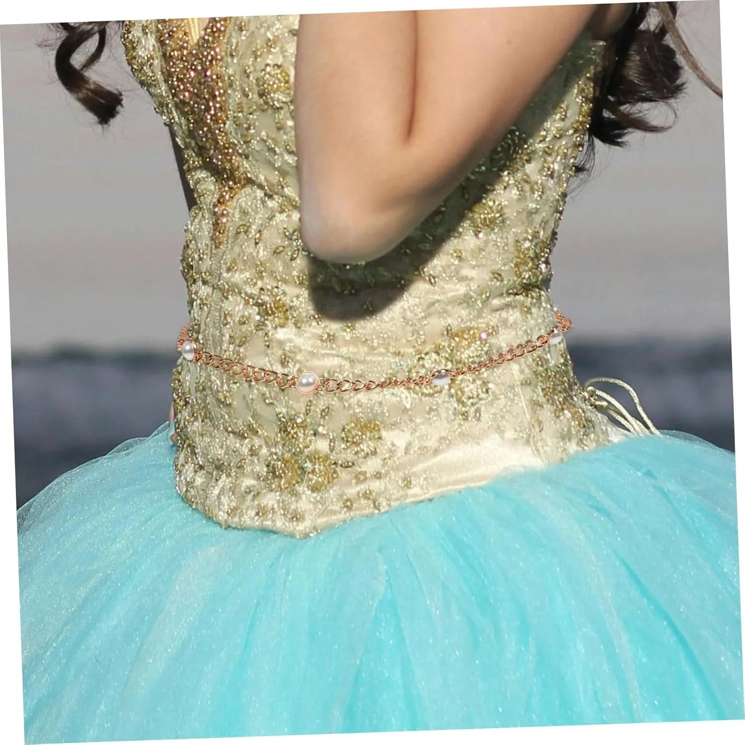 Pearl Waist Chain Bride Sash Bride Pearl Beaded Bracelet Belly Chains for Accessories Women Belts for