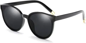 Polarized Oversized Sunglasses for Women Men Trendy Cateye Sun Glassses Retro Large Frame Shades Black