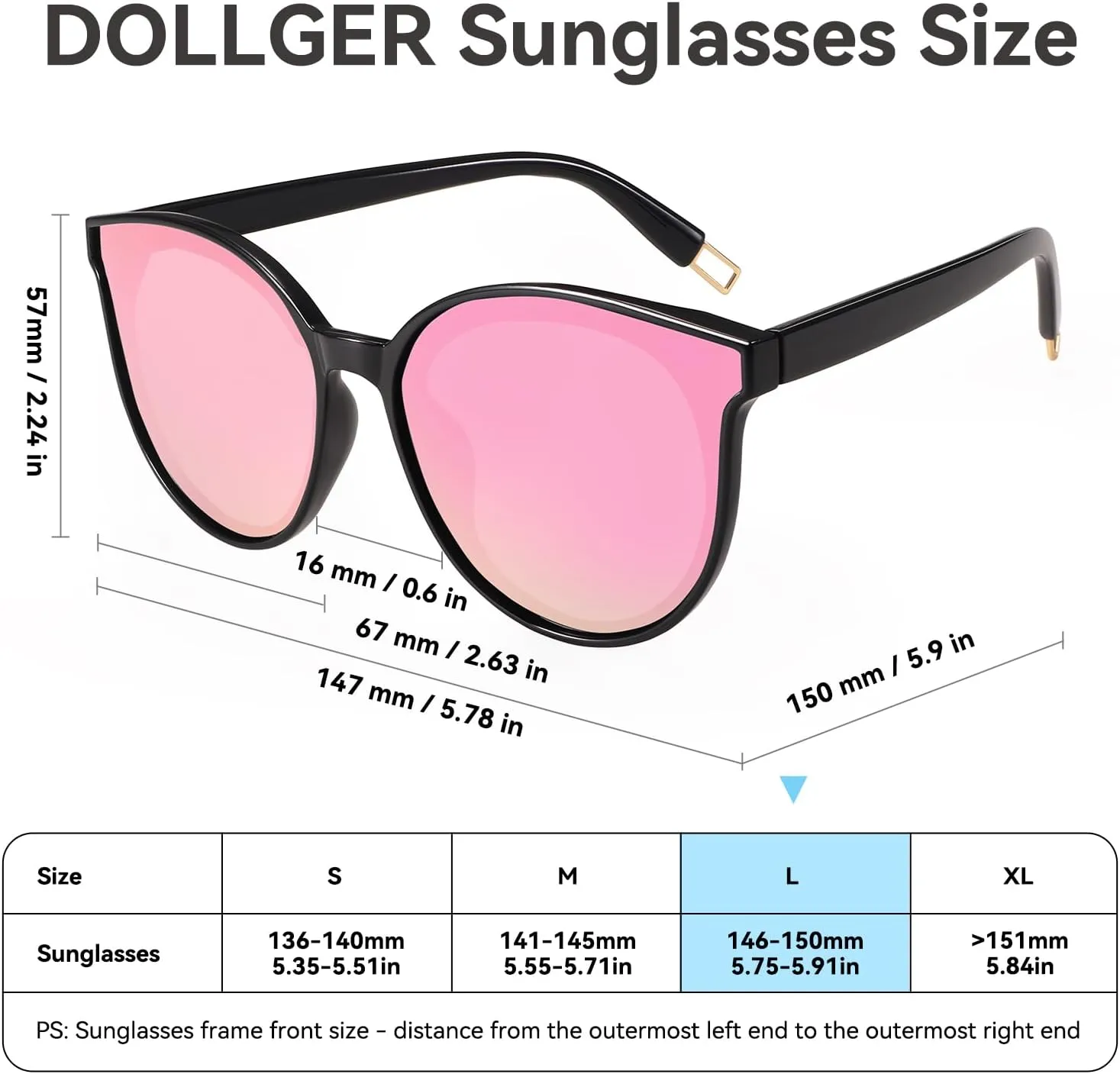 Polarized Oversized Sunglasses for Women Men Trendy Cateye Sun Glassses Retro Large Frame Shades Black