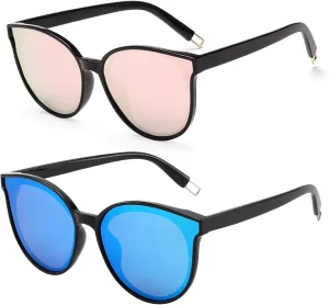 Polarized Oversized Sunglasses for Women Men Trendy Cateye Sun Glassses Retro Large Frame Shades Black