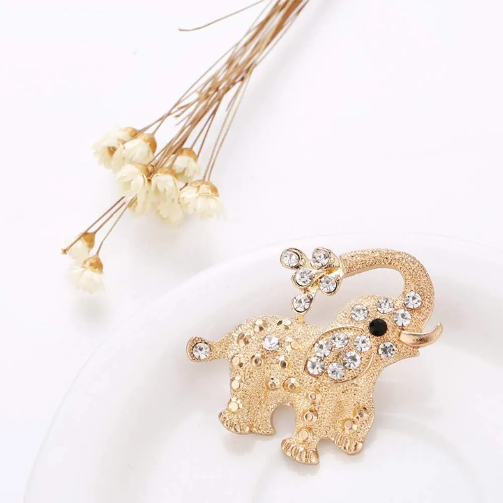 Pretty Animal Brooches Rose Gold and Platinum Plated Full Shining Crystal Brooch Pink Cat's Eye Brooch Pins