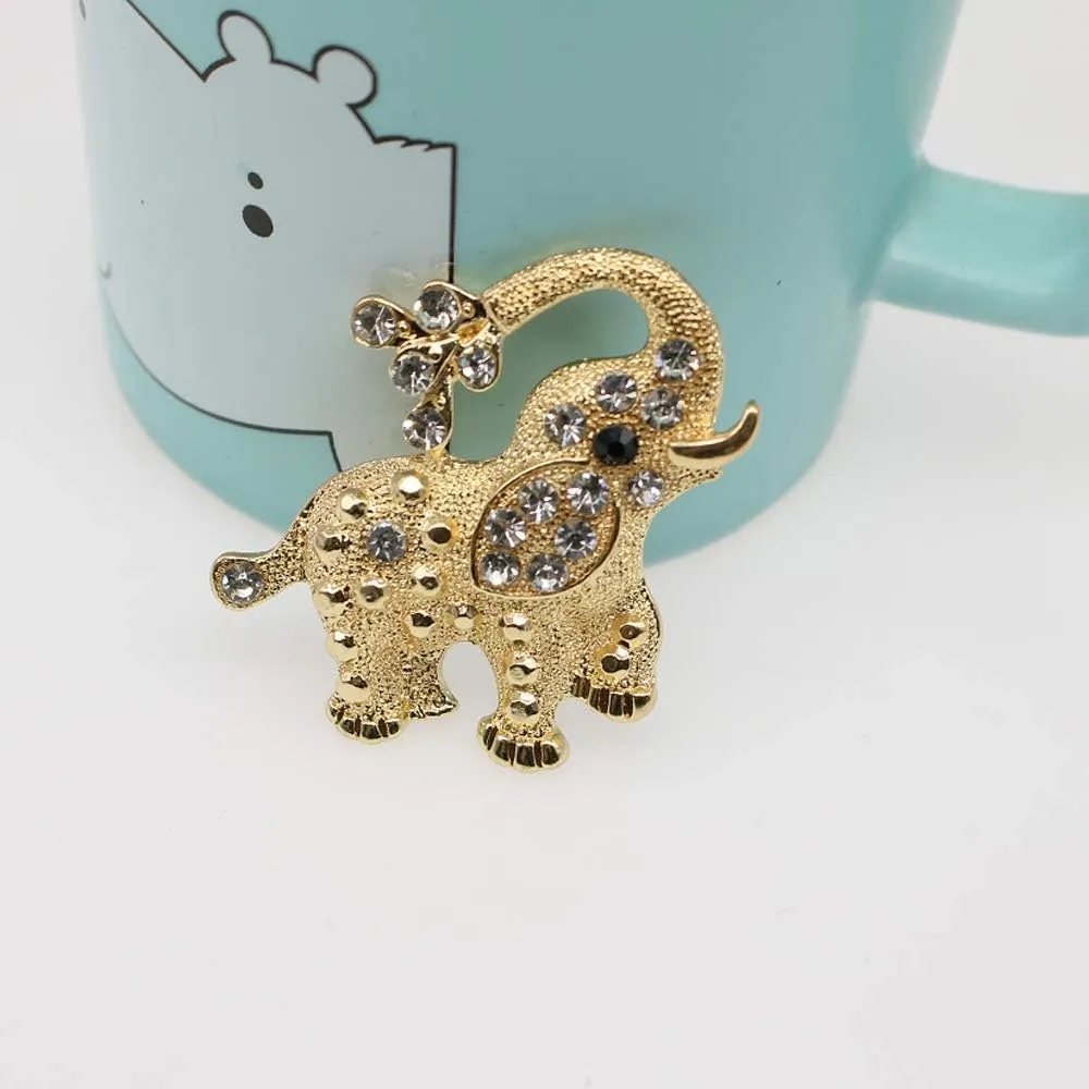 Pretty Animal Brooches Rose Gold and Platinum Plated Full Shining Crystal Brooch Pink Cat's Eye Brooch Pins
