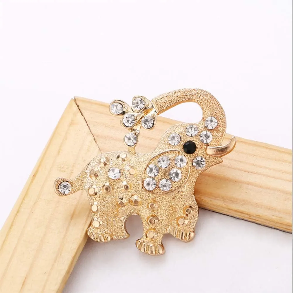 Pretty Animal Brooches Rose Gold and Platinum Plated Full Shining Crystal Brooch Pink Cat's Eye Brooch Pins