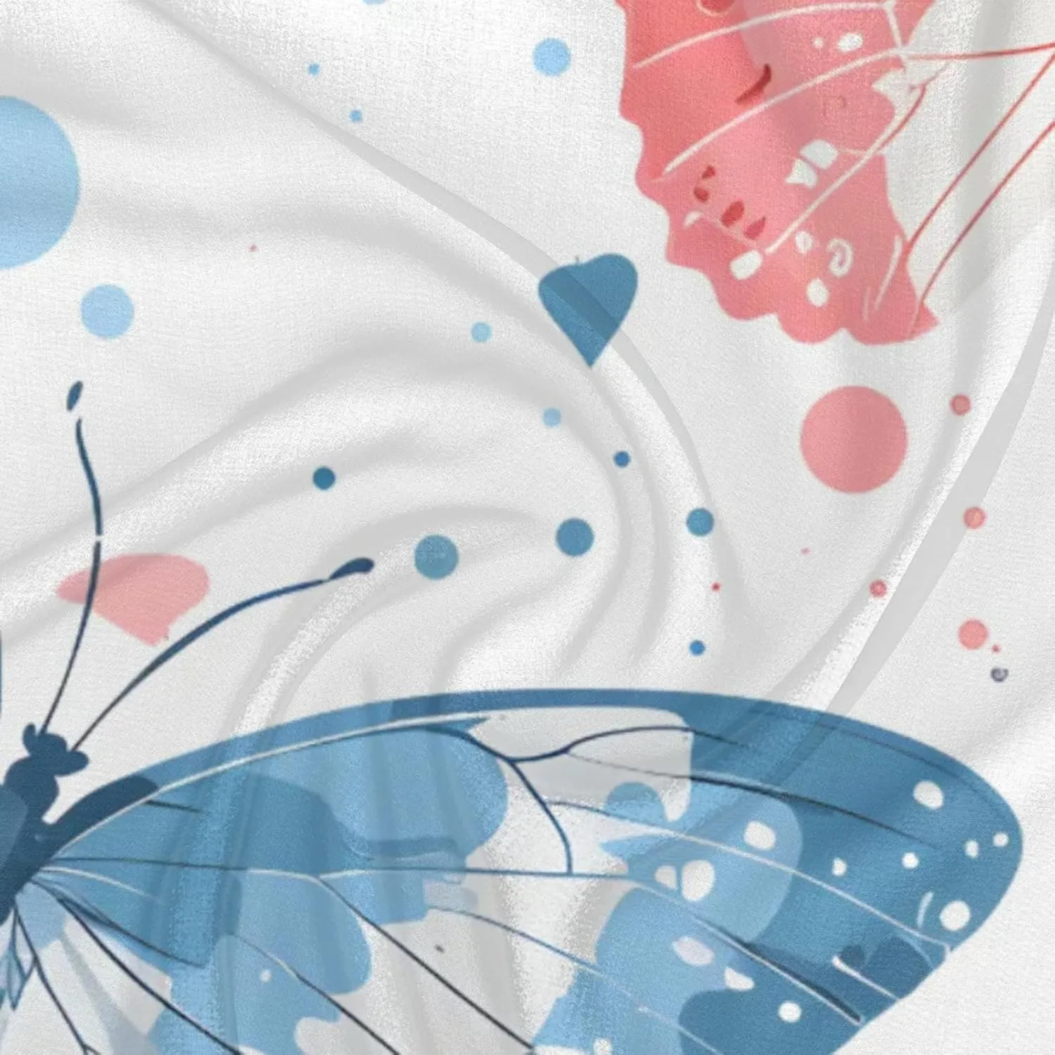Pretty Butterfly Silk Scarf for Women 23.6x23.6" Satin Head Scarf