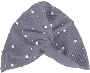 Quick Drying Caps for Ladies Womens Fashion Pure Pearl Headband Womens Elastic Headband Cap Headband (Grey, One Size)