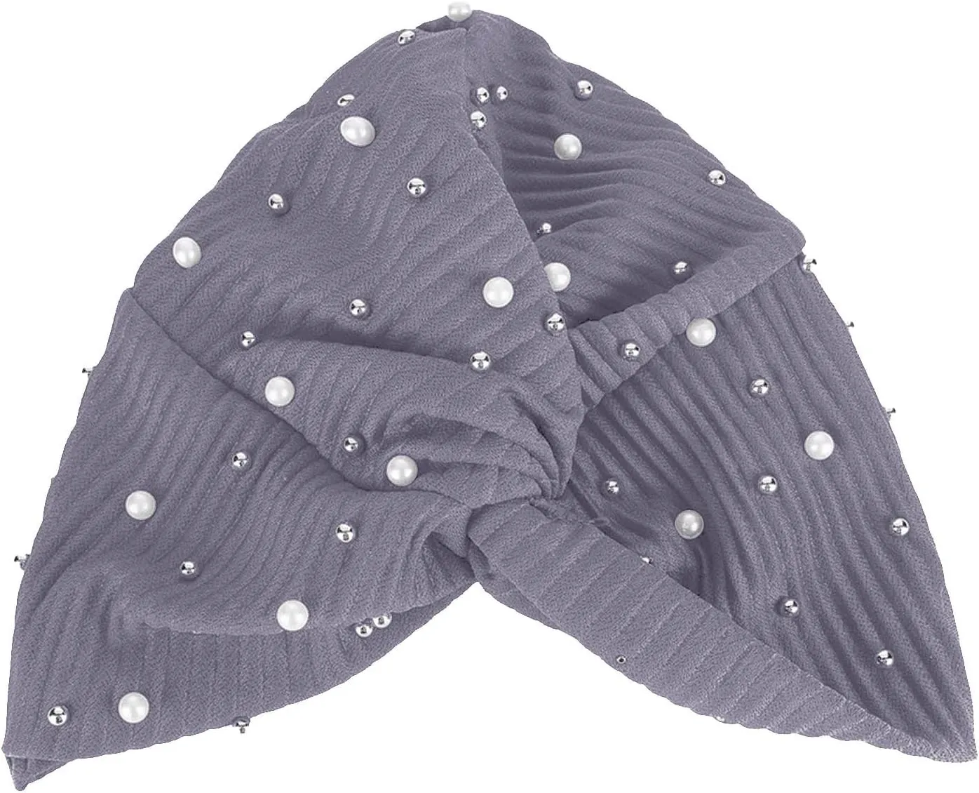 Quick Drying Caps for Ladies Womens Fashion Pure Pearl Headband Womens Elastic Headband Cap Headband (Grey, One Size)